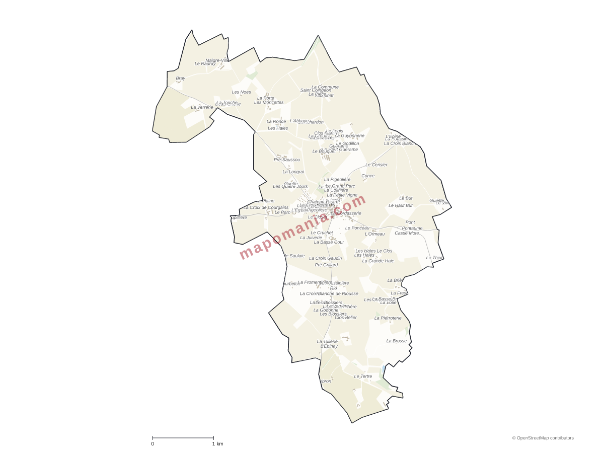 Carte de Courgains à personnaliser