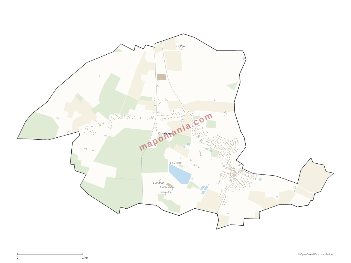 Carte de Courtillers à personnaliser