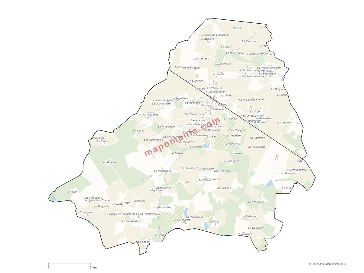 Carte de Crosmières à personnaliser