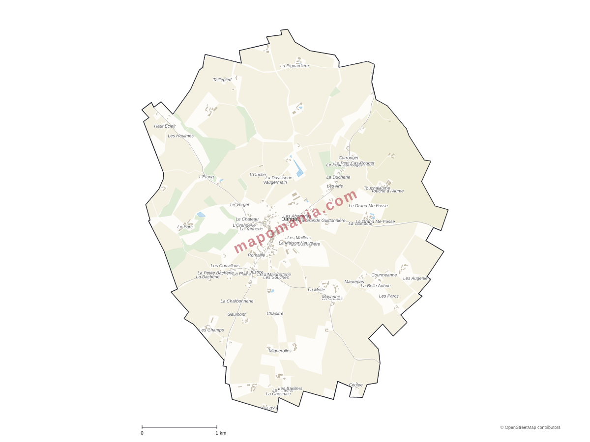 Carte de Dangeul à personnaliser