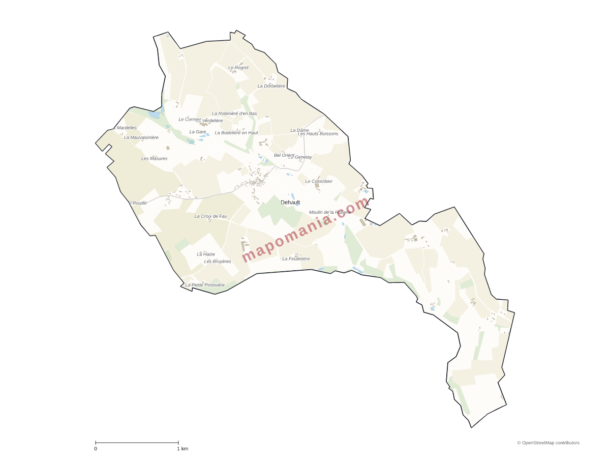 Carte de Dehault à personnaliser