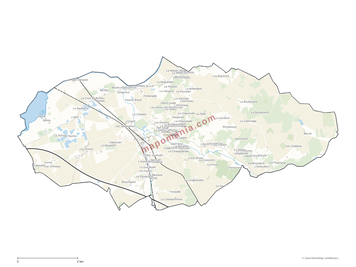 Carte de Dissay-sous-Courcillon à personnaliser