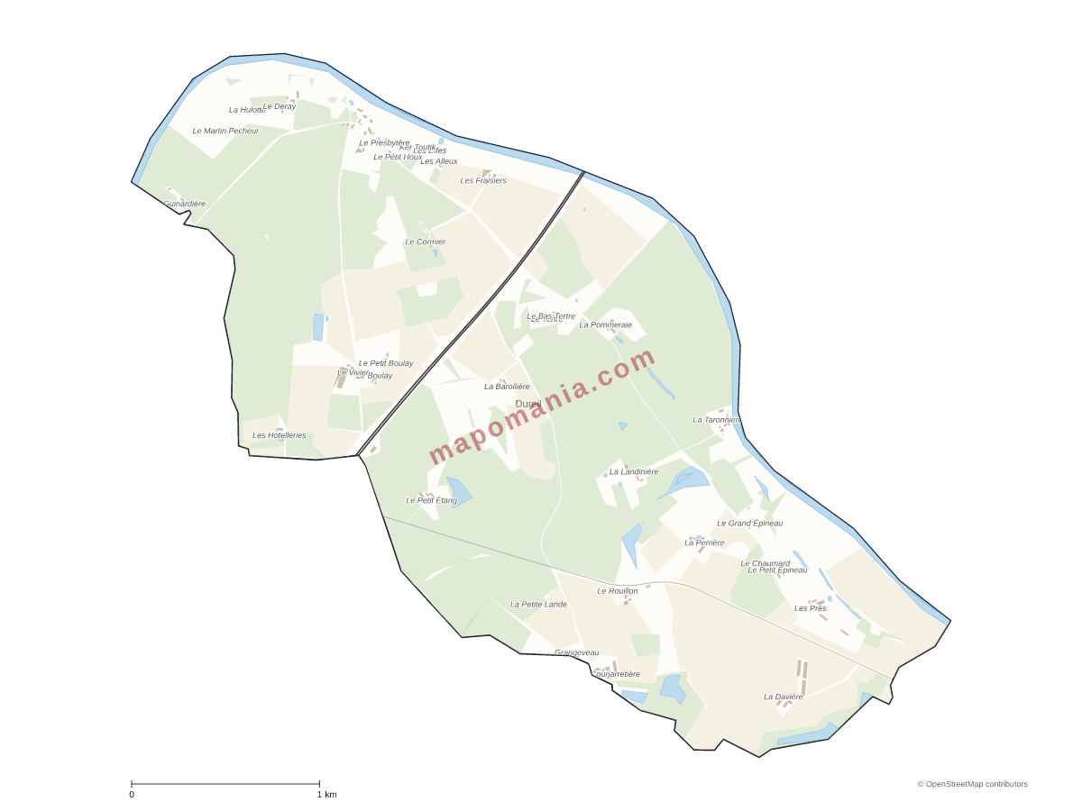 Carte de Dureil à personnaliser