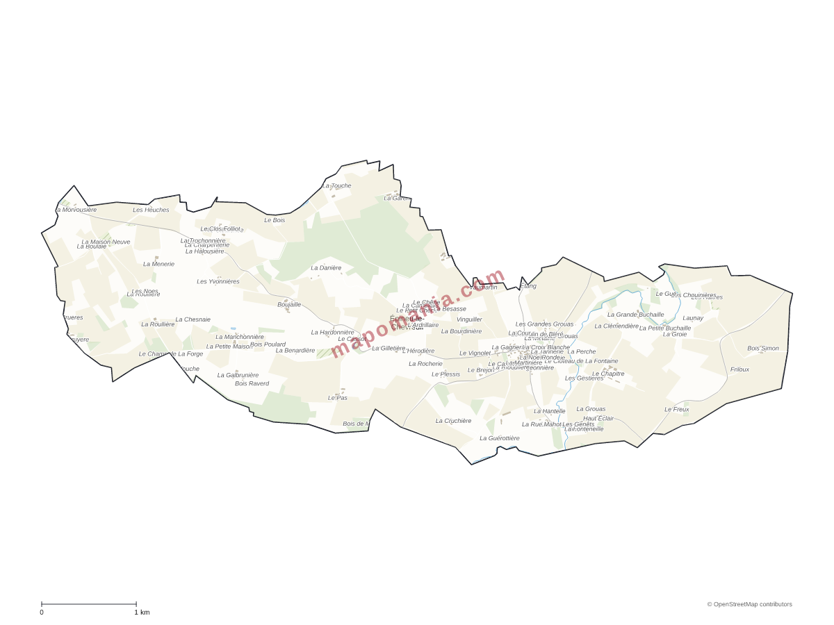 Carte de Épineu-le-Chevreuil à personnaliser