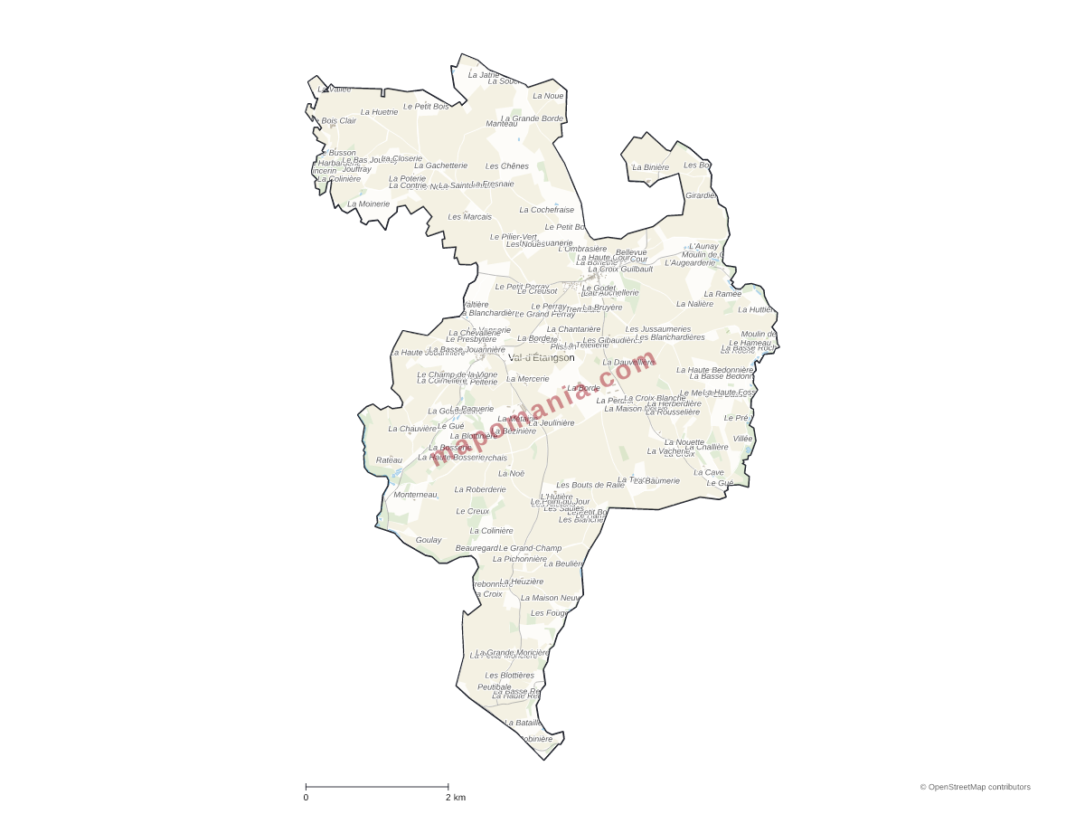 Carte de Val-d'Étangson à personnaliser