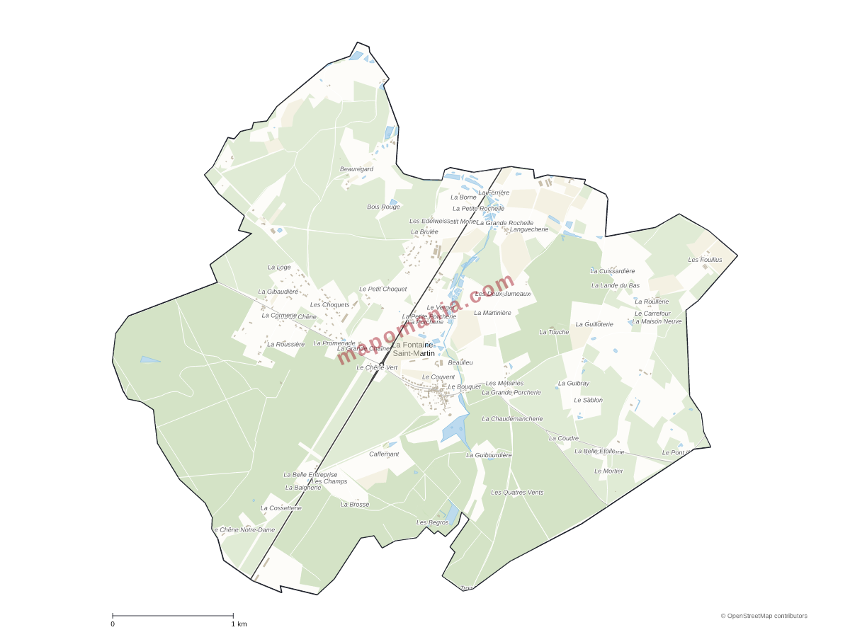 Carte de La Fontaine-Saint-Martin à personnaliser