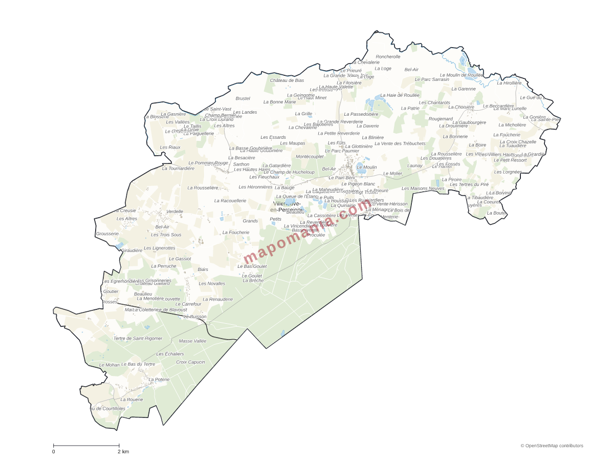 Carte de Villeneuve-en-Perseigne à personnaliser