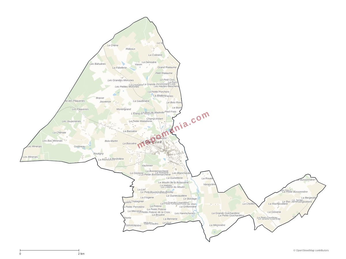 Carte de Le Grand-Lucé à personnaliser