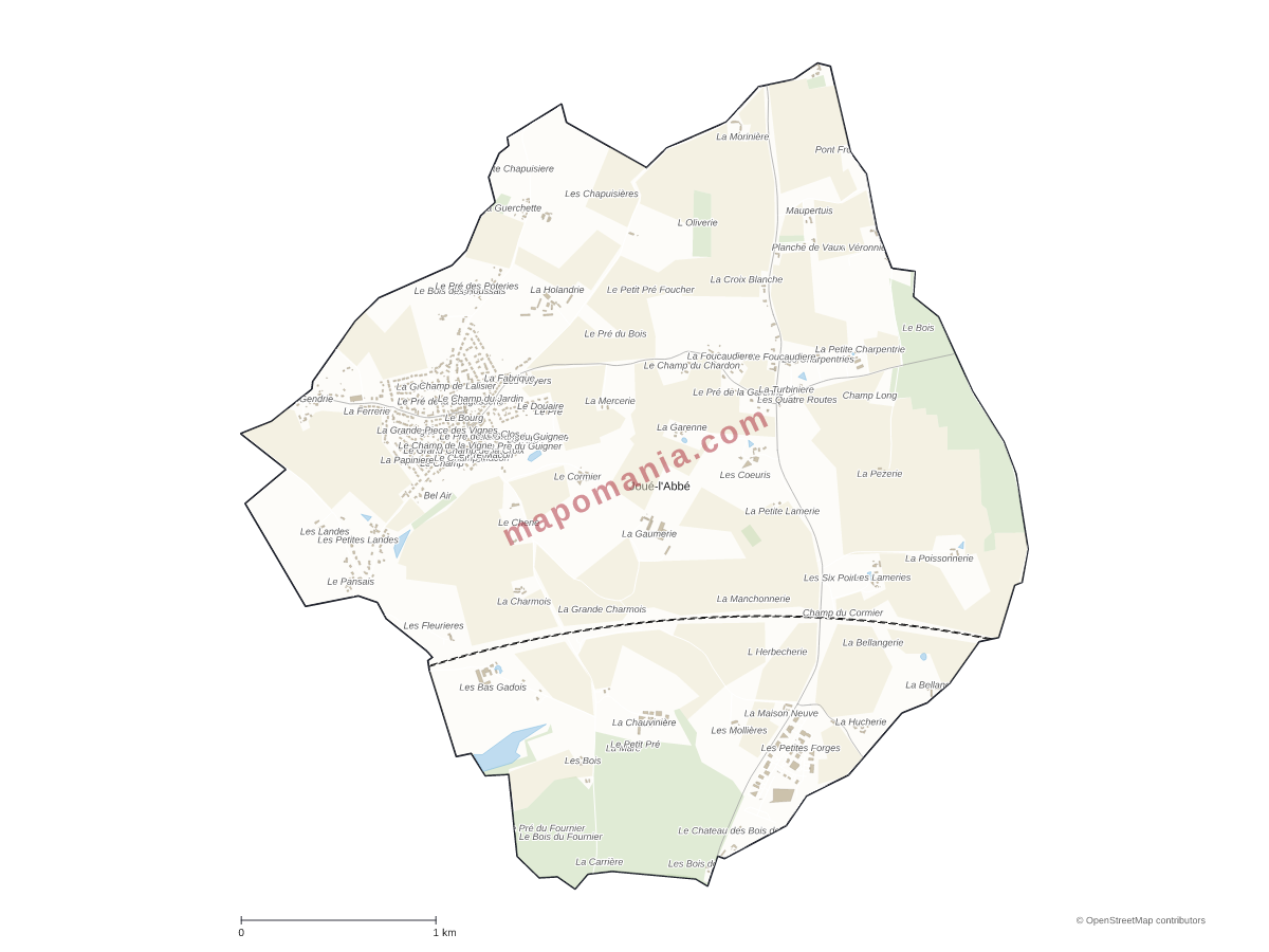 Carte de Joué-l'Abbé à personnaliser