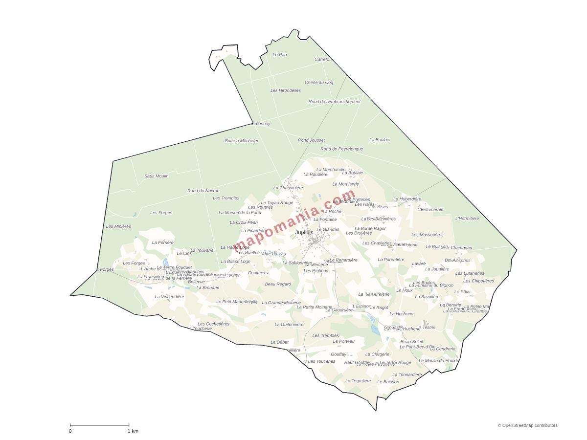 Carte de Jupilles à personnaliser