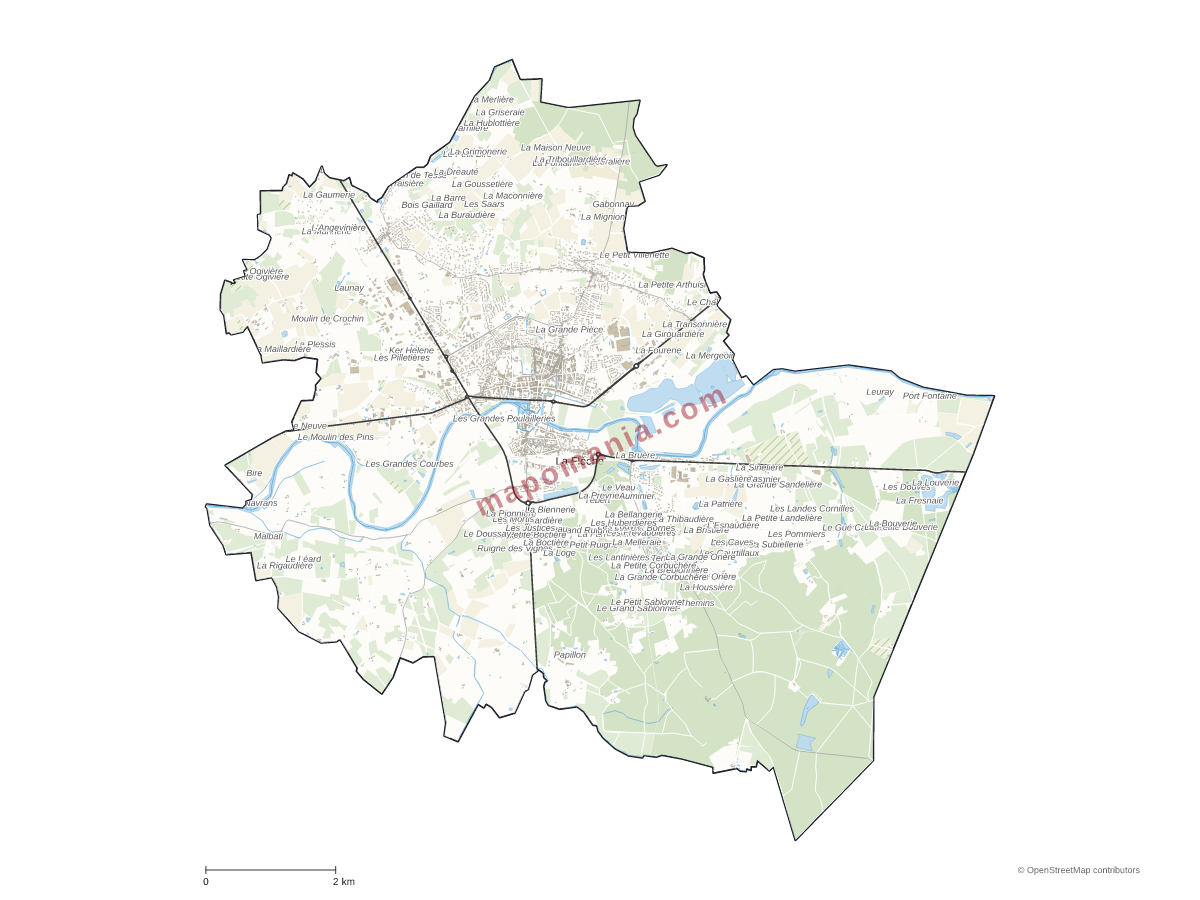 Carte de La Flèche à personnaliser