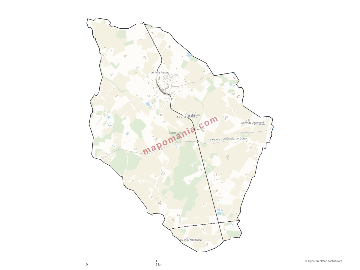 Carte de Lamnay à personnaliser