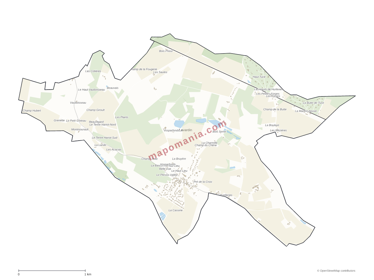 Carte de Lavardin à personnaliser