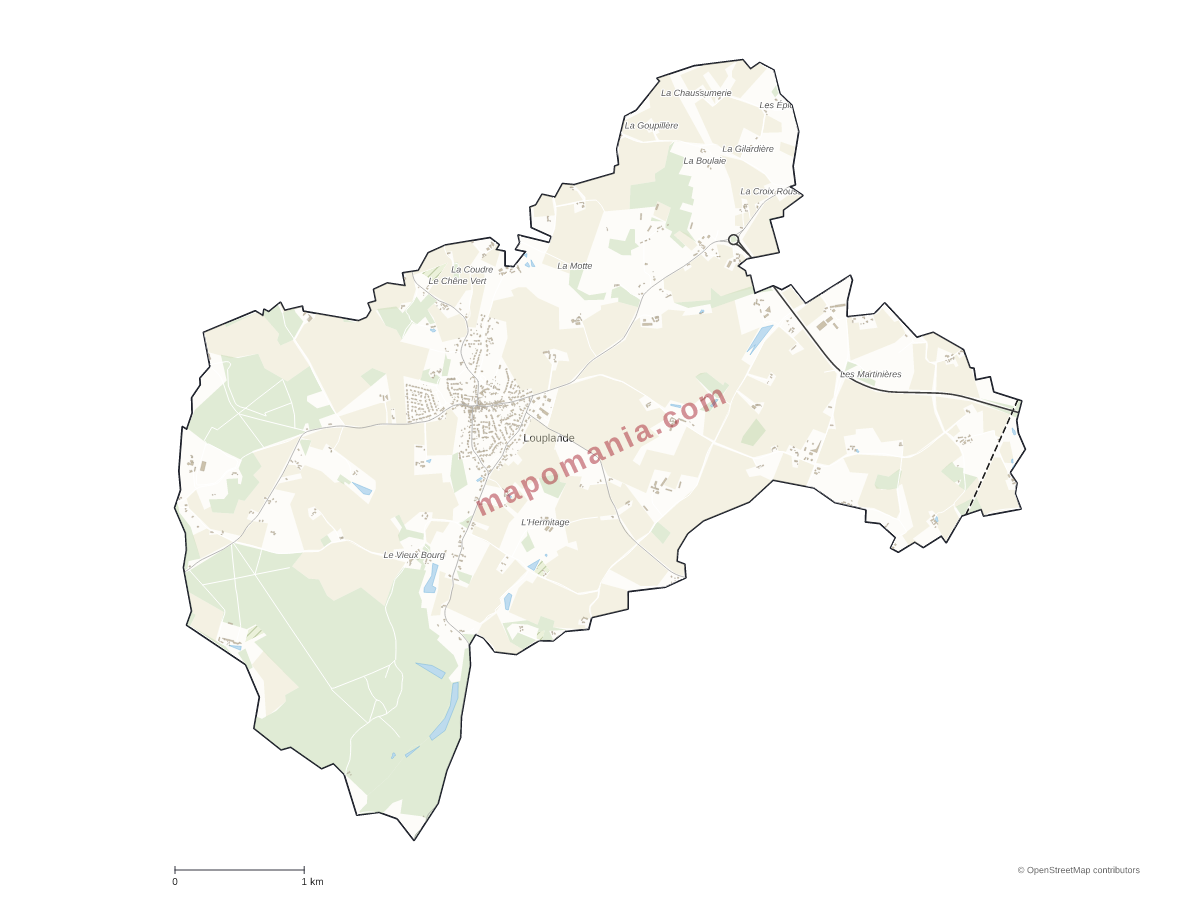 Carte de Louplande à personnaliser