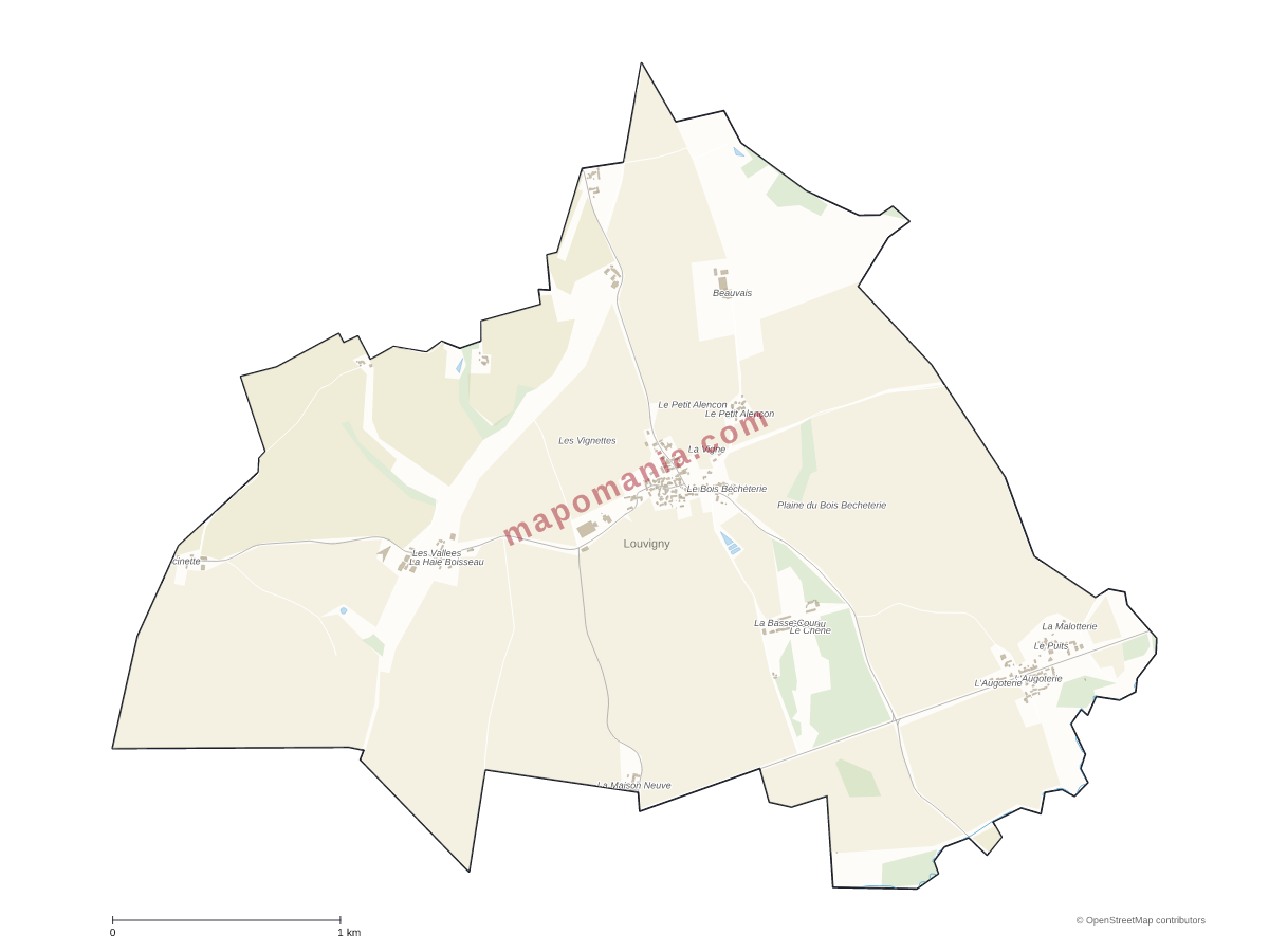 Carte de Louvigny à personnaliser