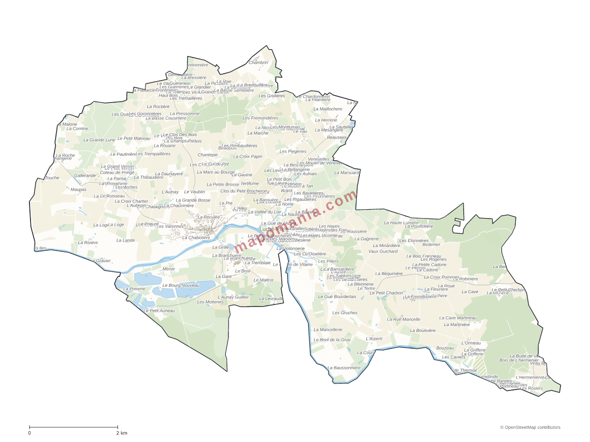 Carte de Luché-Pringé à personnaliser