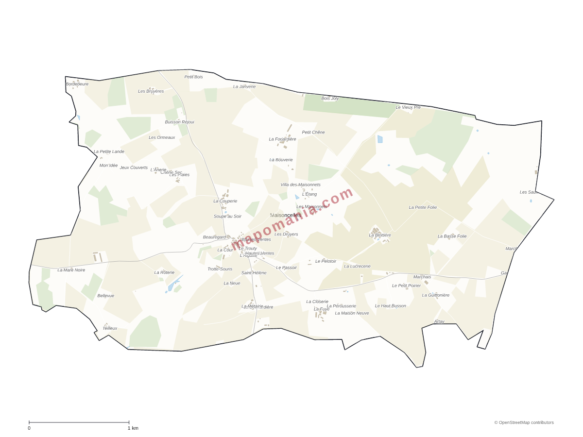 Carte de Maisoncelles à personnaliser