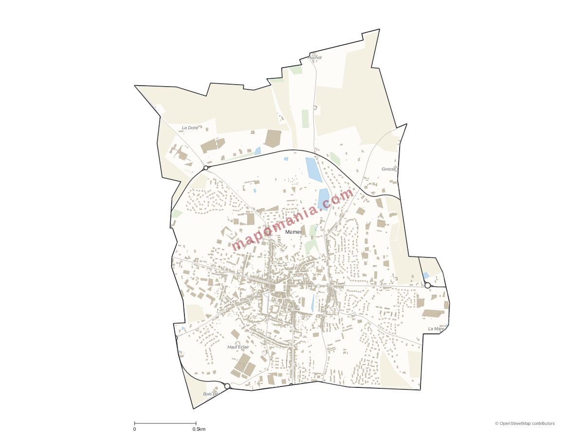 Carte de Mamers à personnaliser