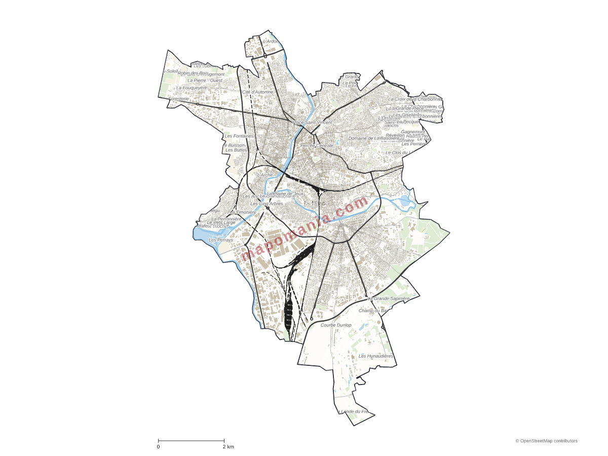 Carte de Le Mans à personnaliser
