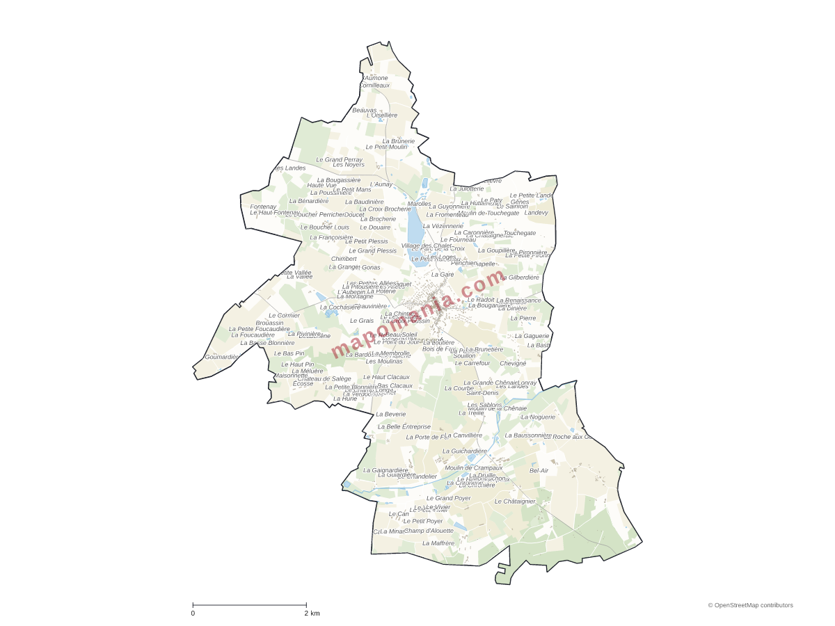 Carte de Mansigné à personnaliser