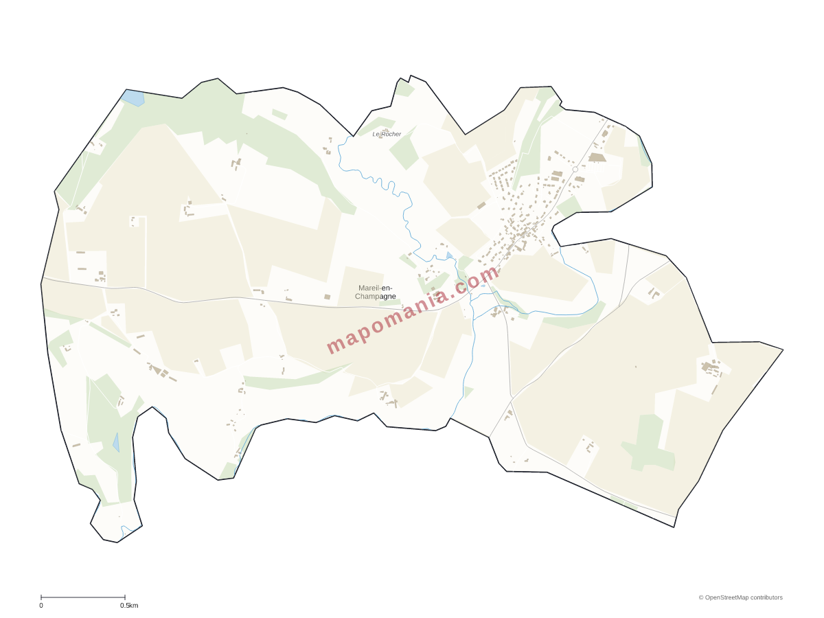 Carte de Mareil-en-Champagne à personnaliser