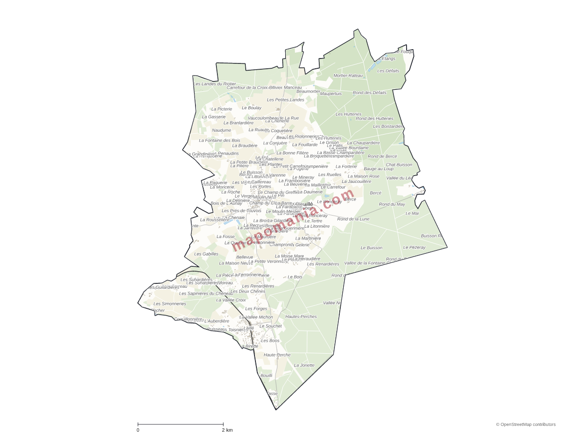 Carte de Marigné-Laillé à personnaliser