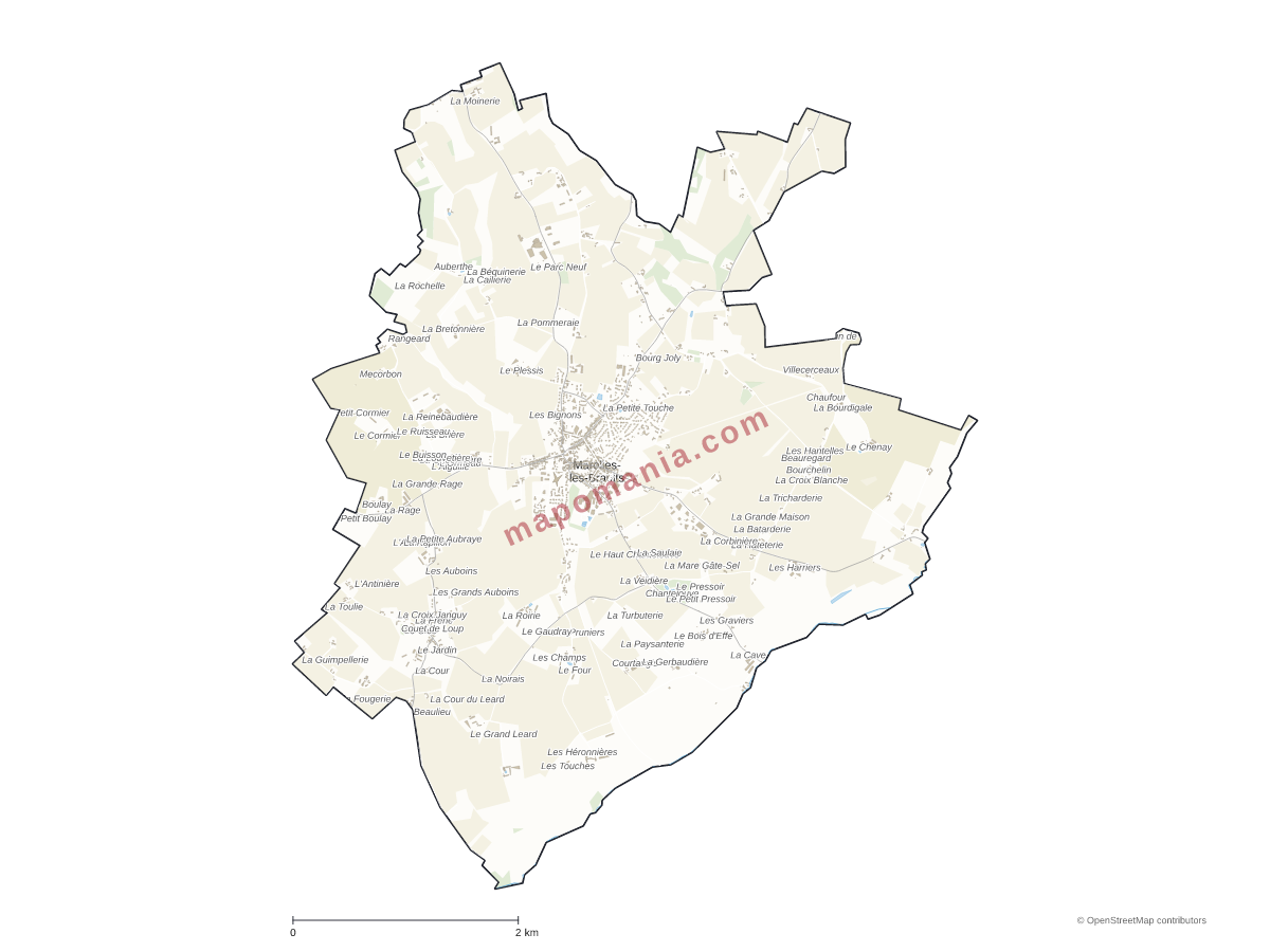 Carte de Marolles-les-Braults à personnaliser