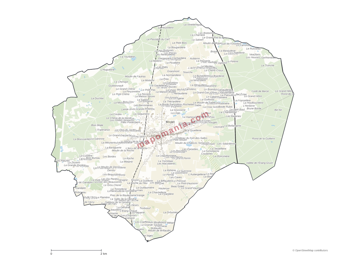 Carte de Mayet à personnaliser