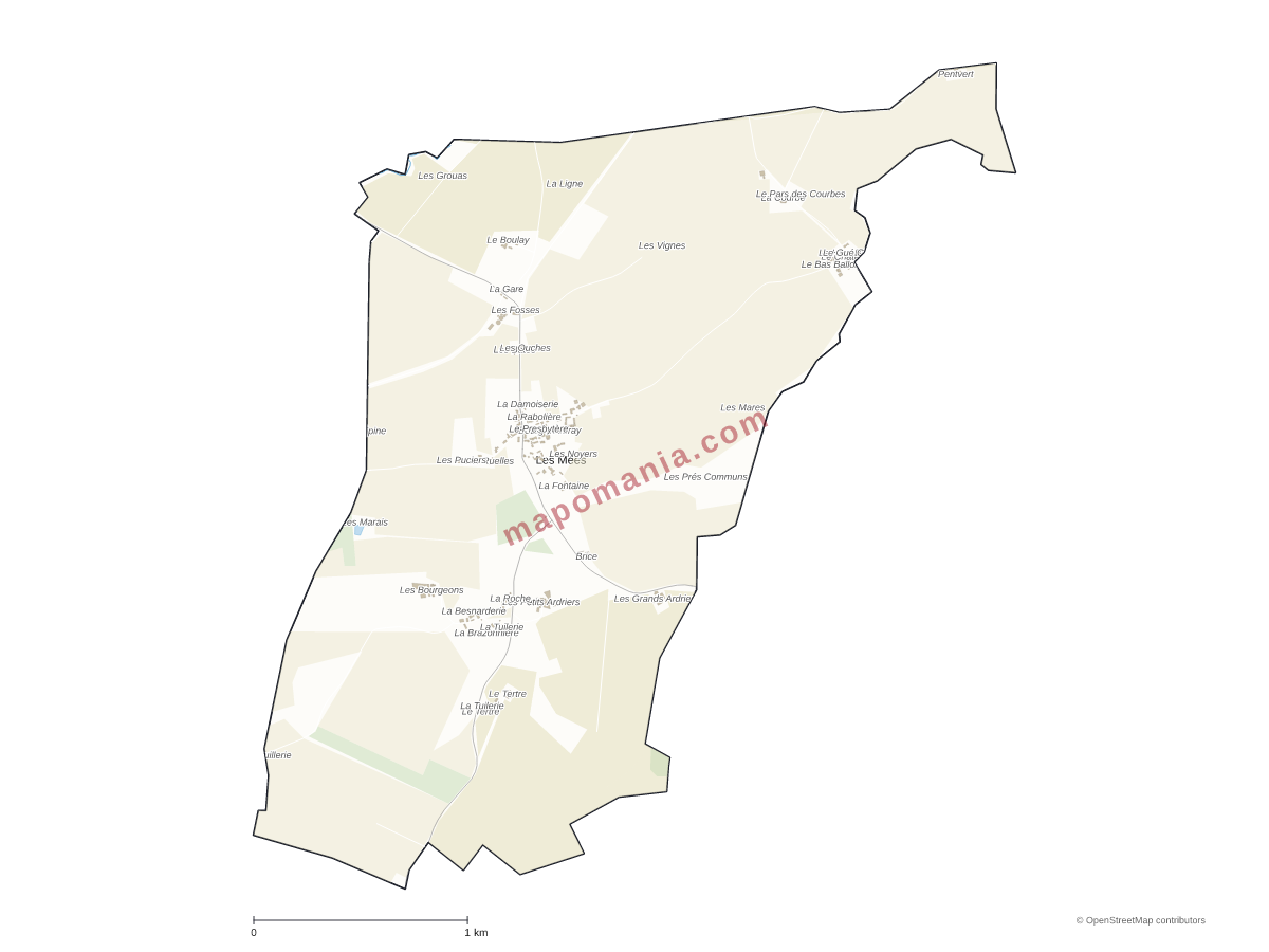 Carte de Les Mées à personnaliser