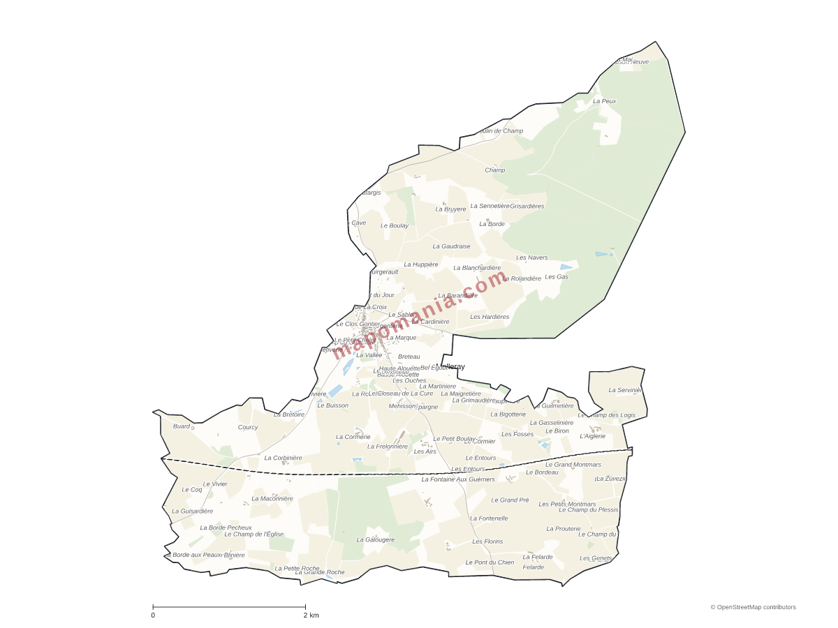 Carte de Melleray à personnaliser
