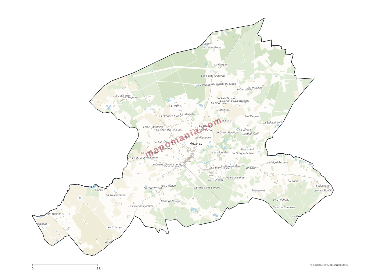 Carte de Mézeray à personnaliser