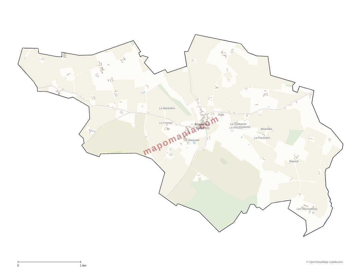 Carte de Moncé-en-Saosnois à personnaliser