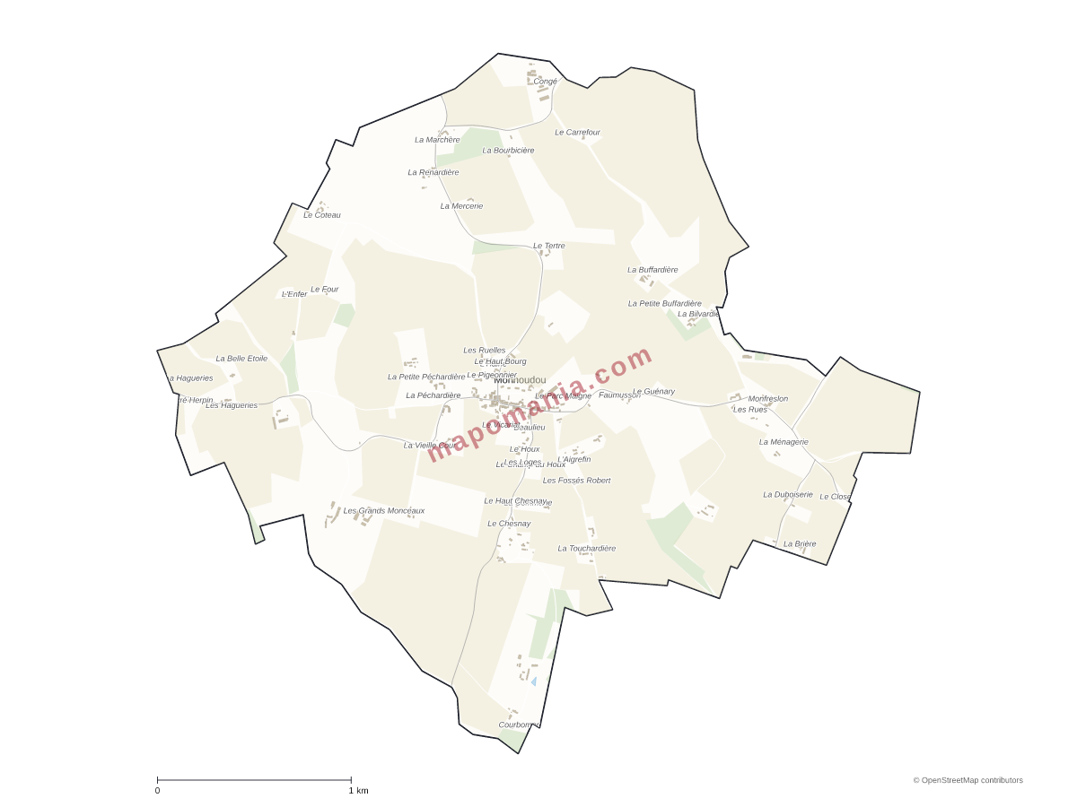 Carte de Monhoudou à personnaliser