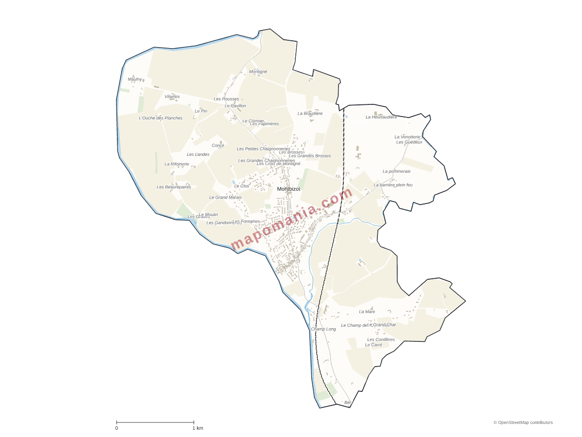 Carte de Montbizot à personnaliser