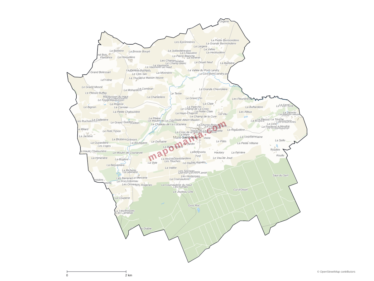 Carte de Mont-Saint-Jean à personnaliser
