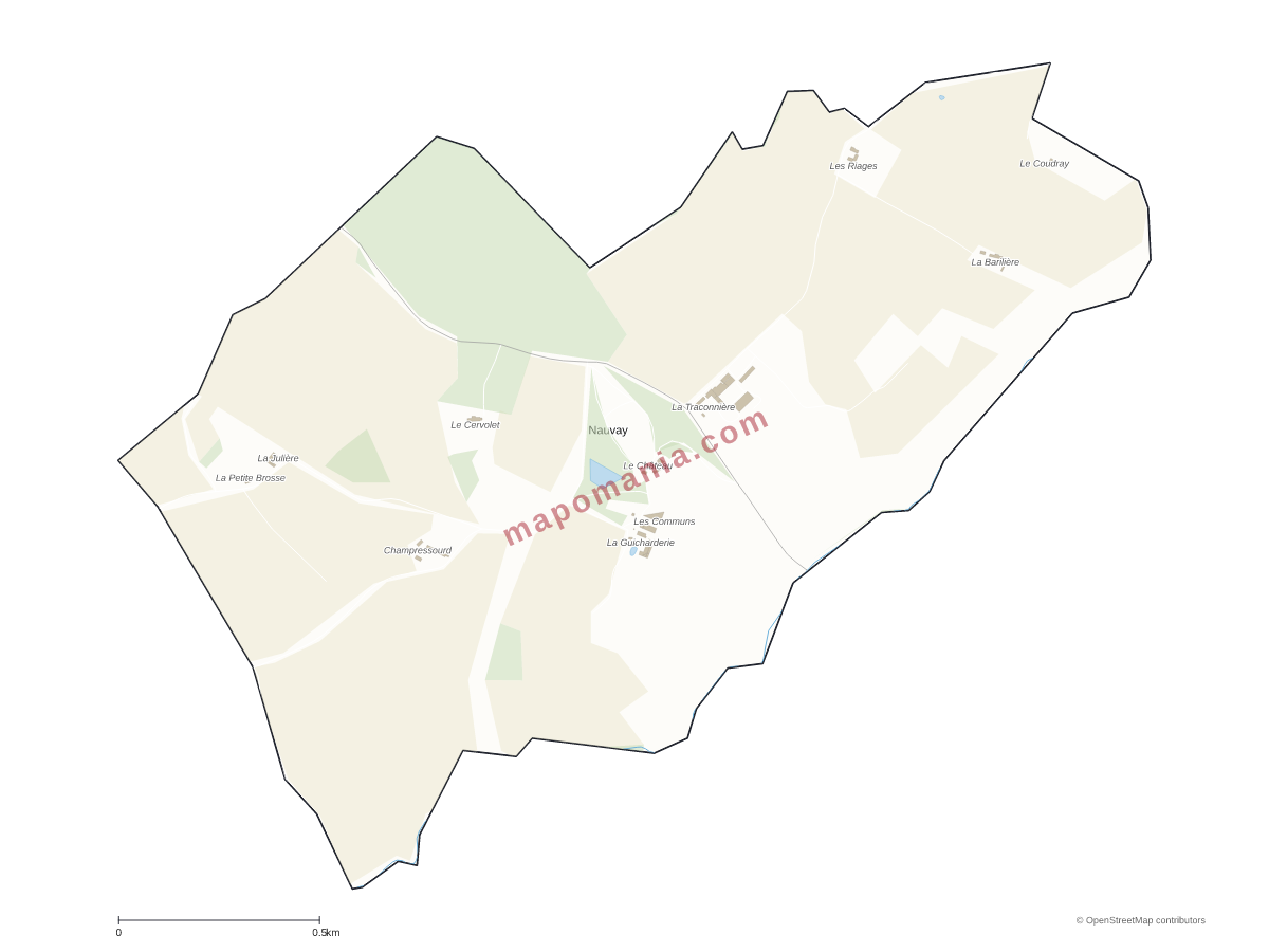 Carte de Nauvay à personnaliser