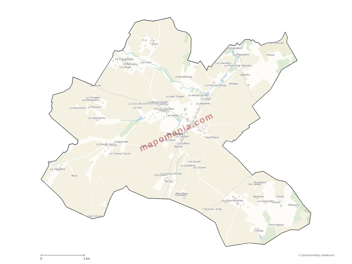 Carte de Neuvillalais à personnaliser