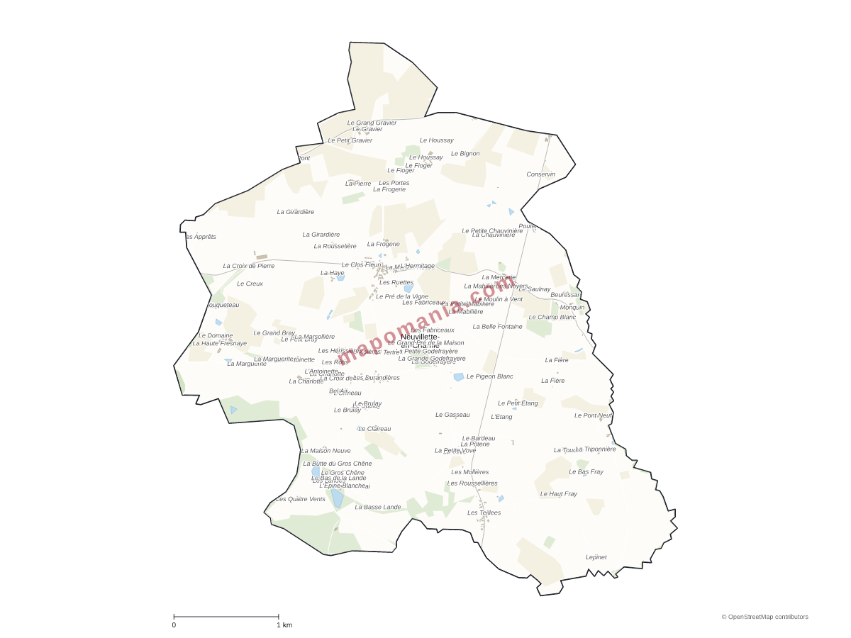 Carte de Neuvillette-en-Charnie à personnaliser