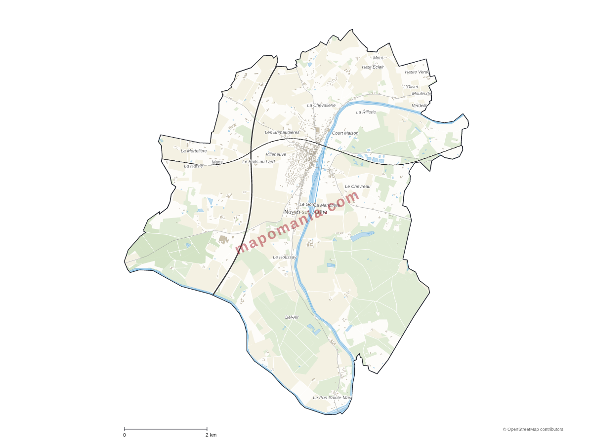 Carte de Noyen-sur-Sarthe à personnaliser