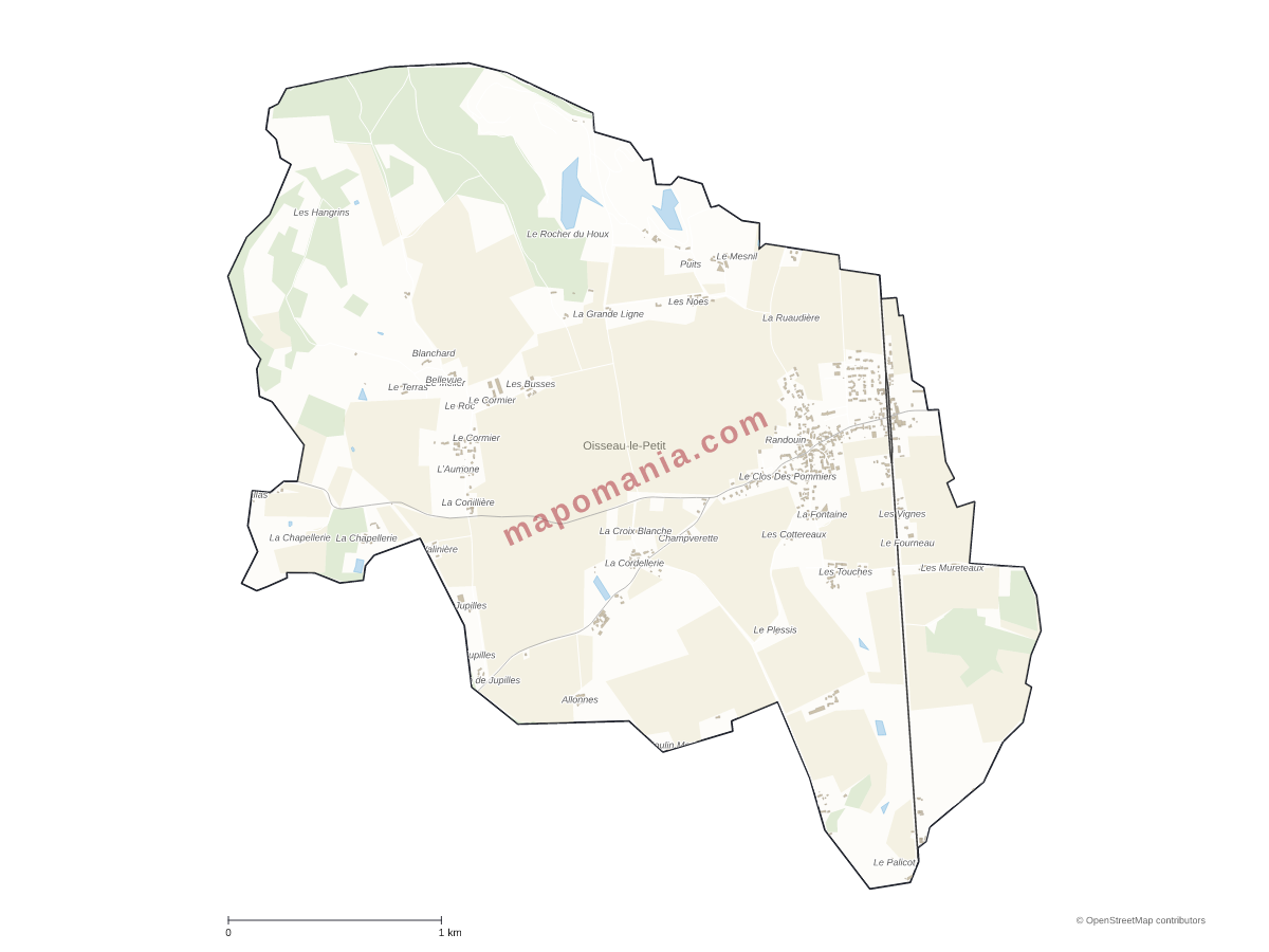 Carte de Oisseau-le-Petit à personnaliser