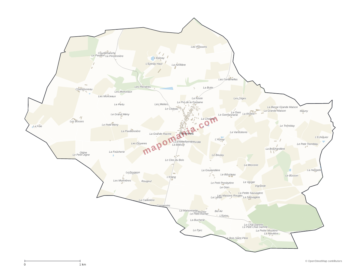 Carte de Parennes à personnaliser