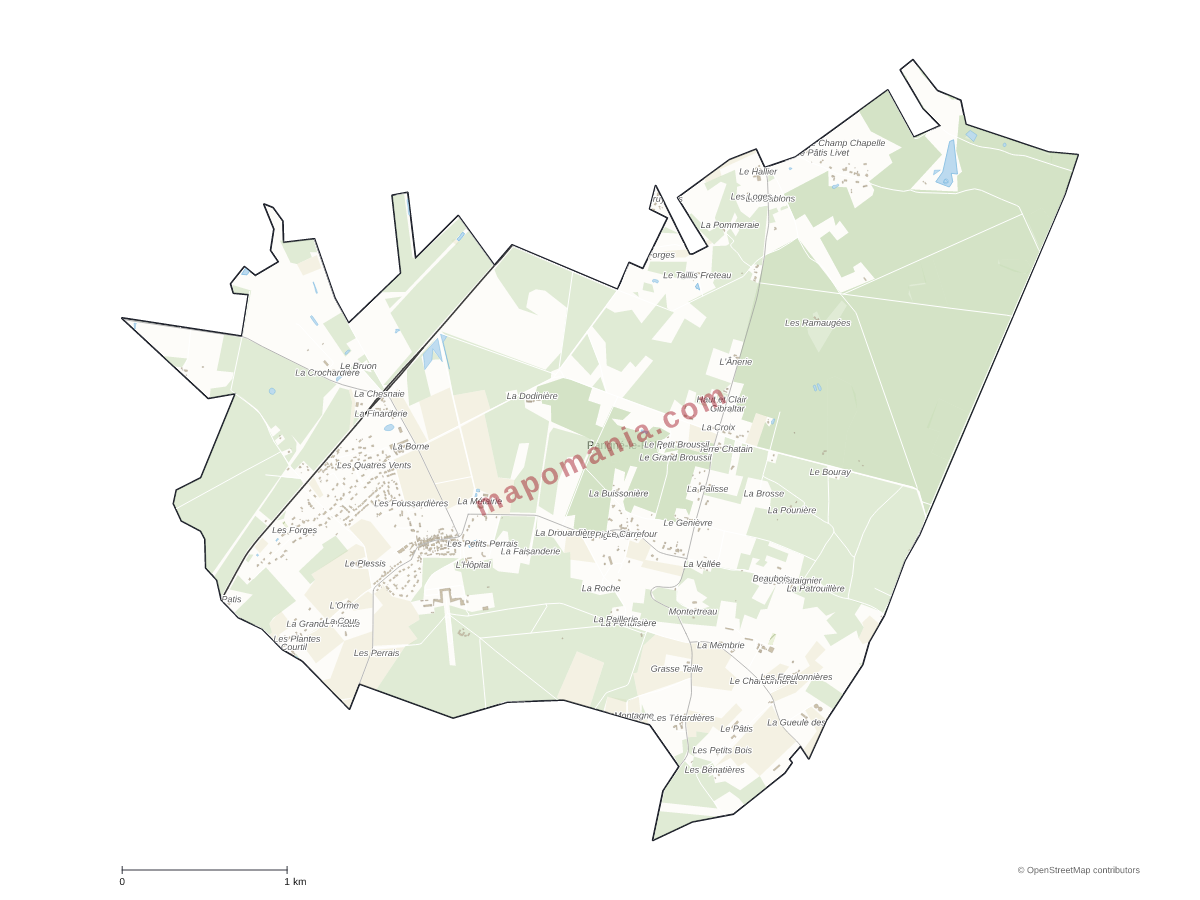 Carte de Parigné-le-Pôlin à personnaliser
