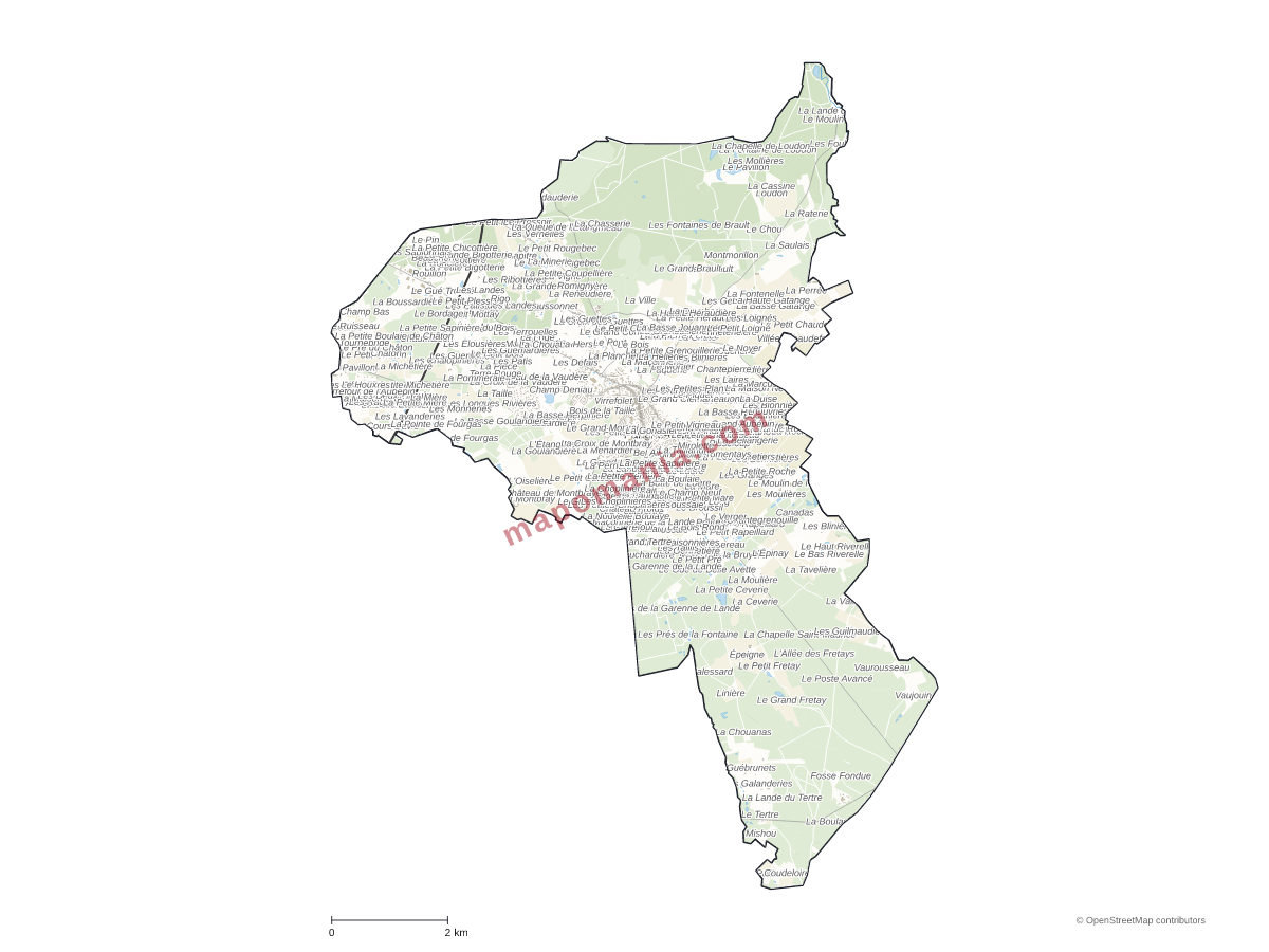 Carte de Parigné-l'Évêque à personnaliser