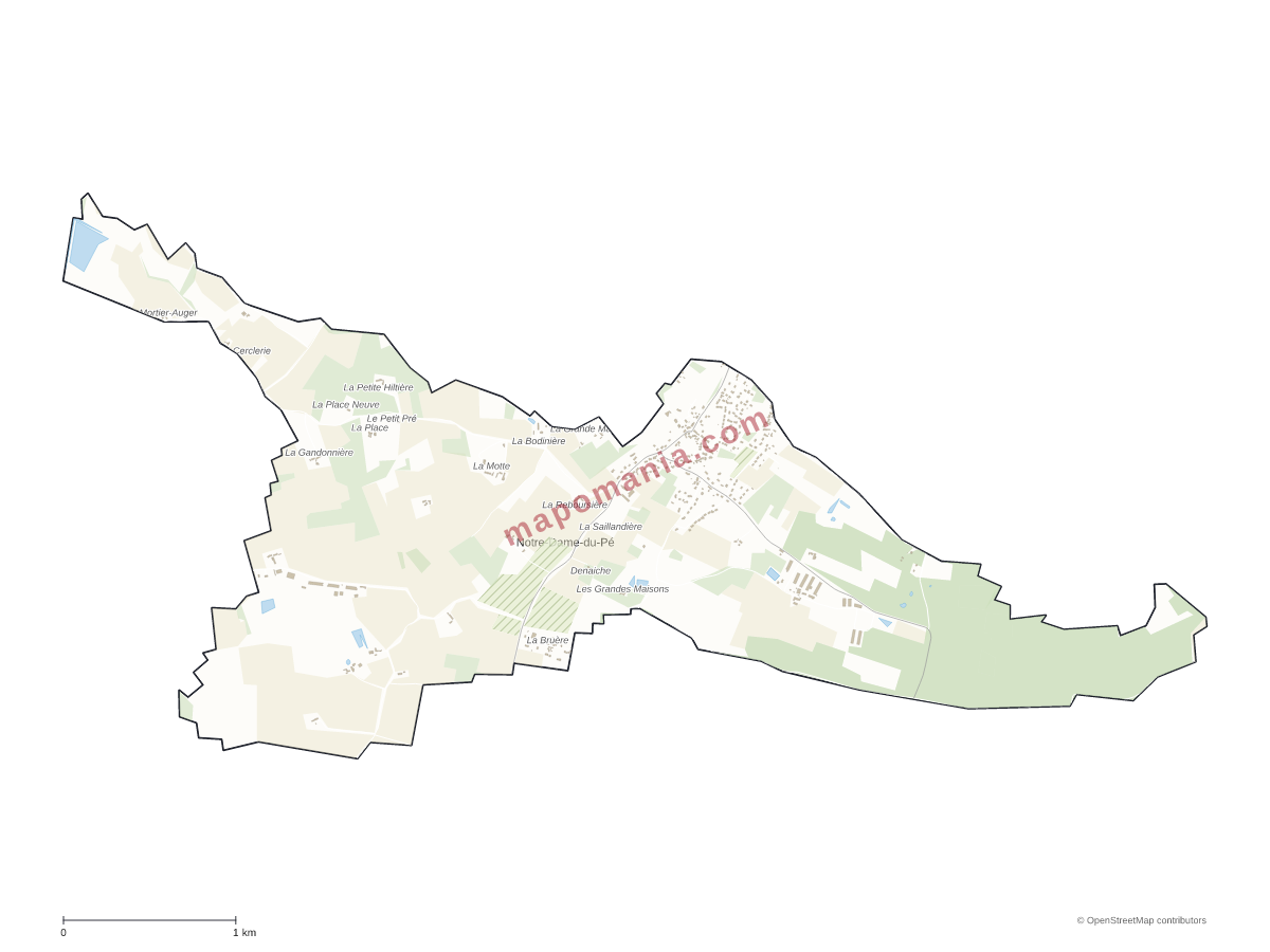 Carte de Notre-Dame-du-Pé à personnaliser
