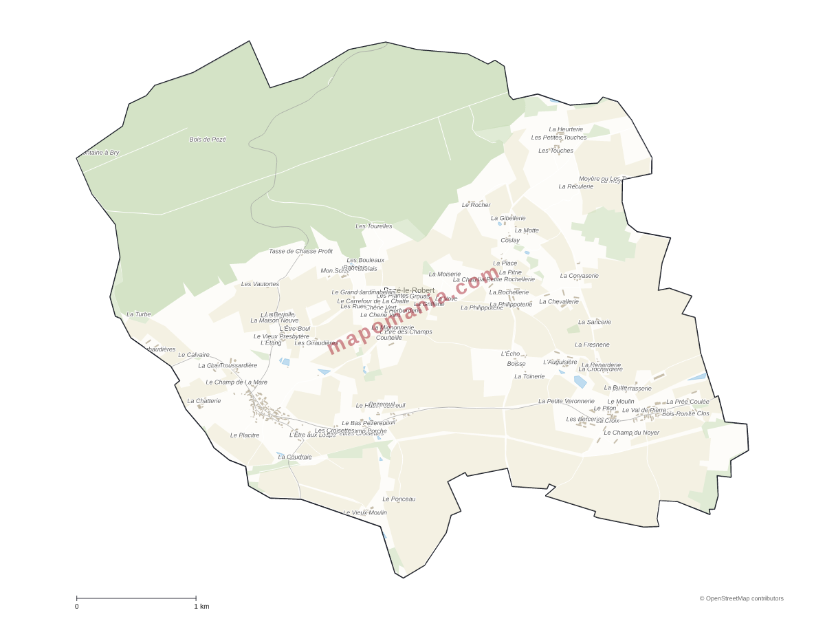 Carte de Pezé-le-Robert à personnaliser