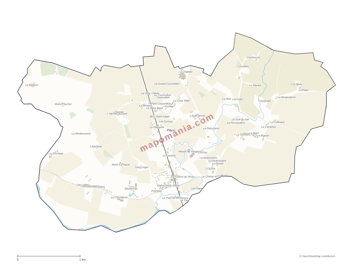 Carte de Piacé à personnaliser