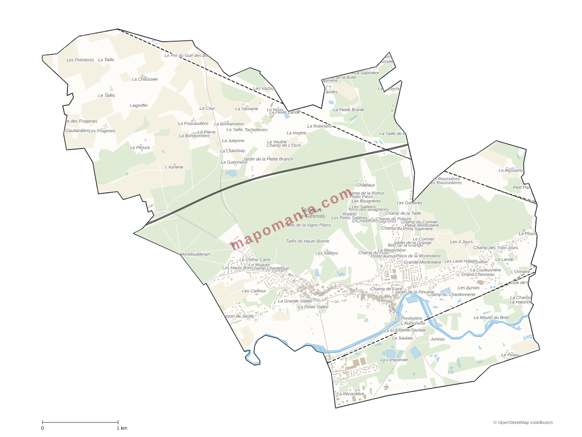 Carte de Montfort-le-Gesnois à personnaliser