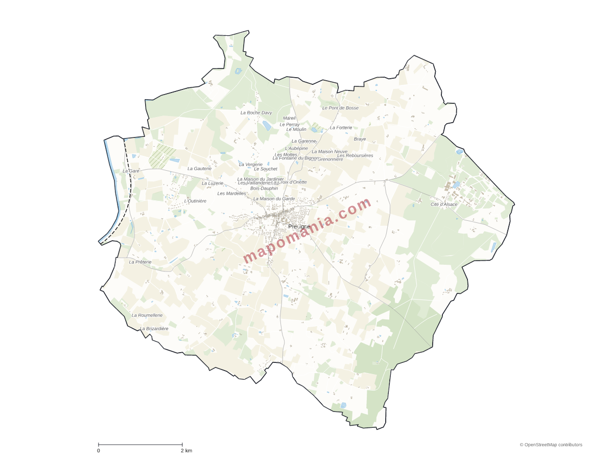 Carte de Précigné à personnaliser