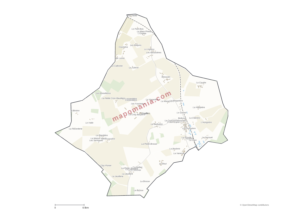Carte de Prévelles à personnaliser