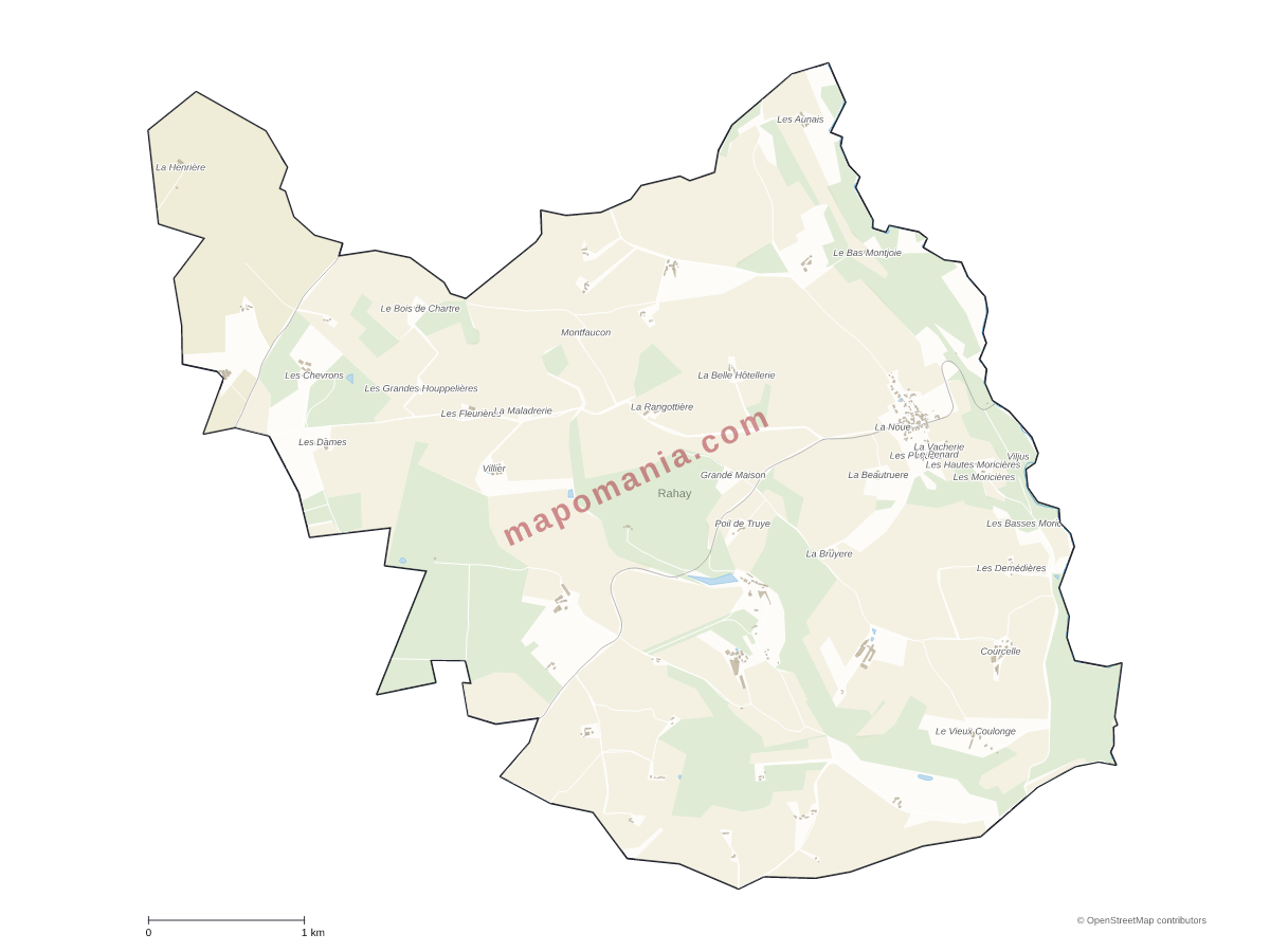 Carte de Rahay à personnaliser